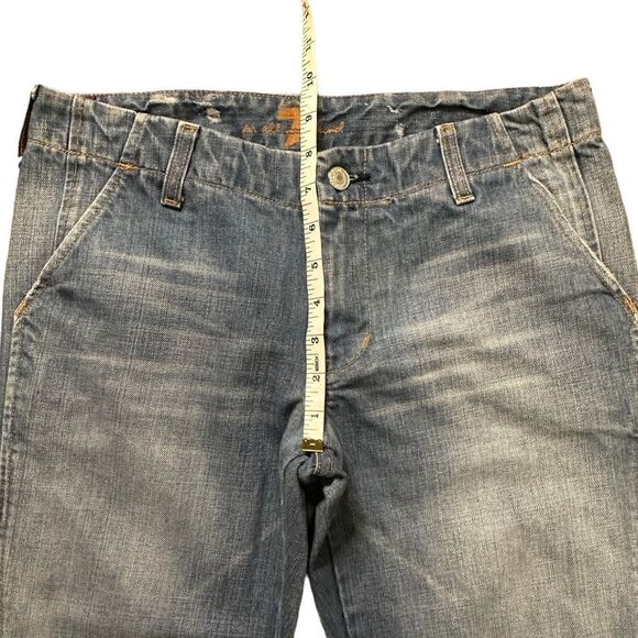 Vintage Y2K 7 for All Mankind 100% Cotton Flare Jeans Size 28 - Picture 11 of 16